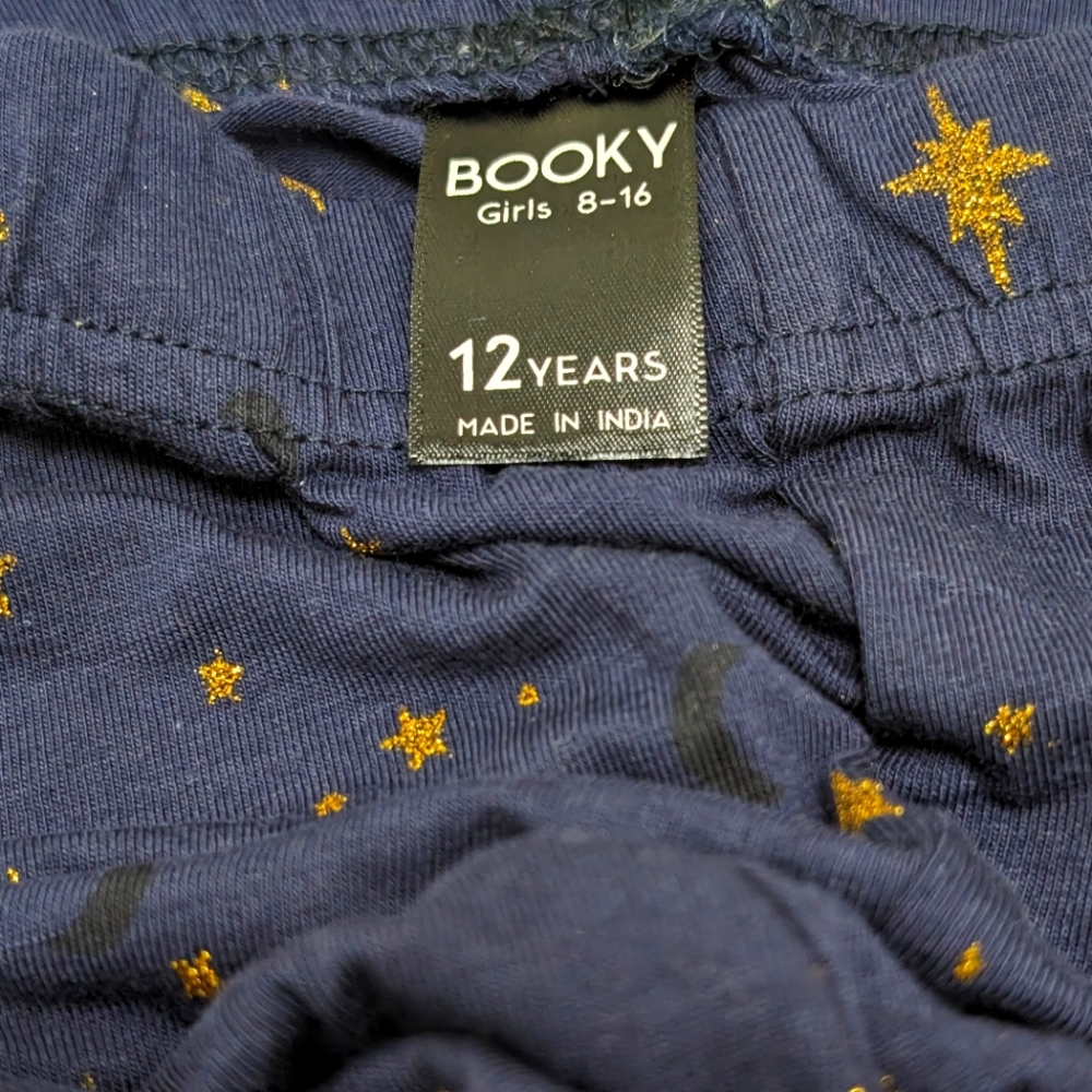Booky Full length Soft Cotton stretchy leggings Skinny Fit Navy Blue Stars NWOT - Picture 4 of 5